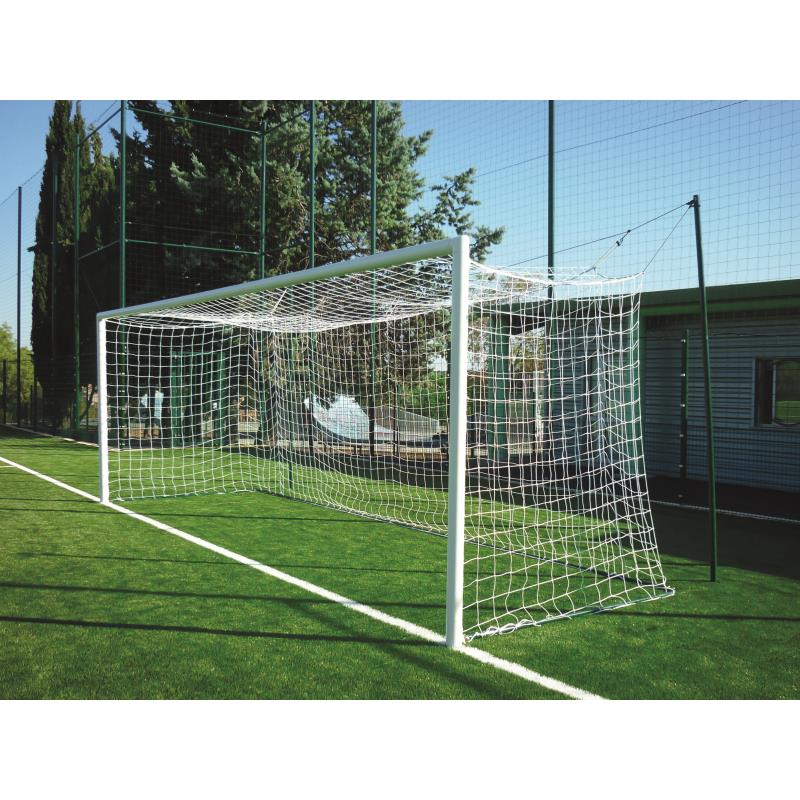 Paire de buts de football a sceller aluminium rond a 8 - Football - METALUPLAST- Clubs - Entreprises - Collectivités - Associations
