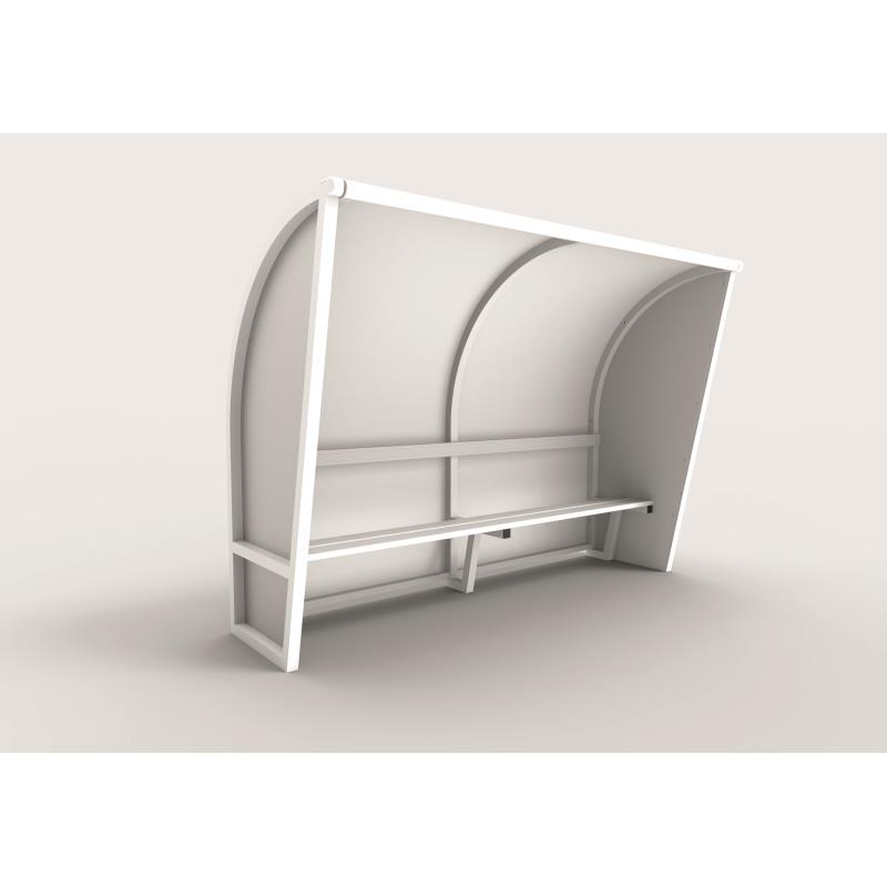 Banc de touche avec abri 1m50 monobloc couleur personnalisable - Matériel terrain - METALUPLAST- Clubs - Entreprises - Collectivités - Associations