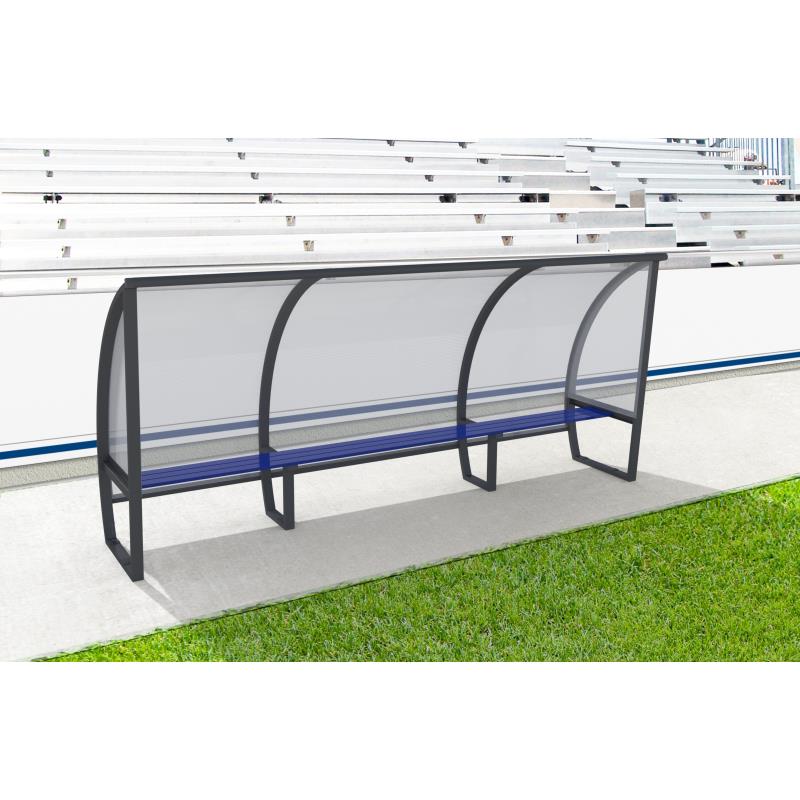 Banc de touche avec abri 3m50 de large et 1m60 de hauteur - Matériel terrain - SODEXSPORT- Clubs - Entreprises - Collectivités - Associations