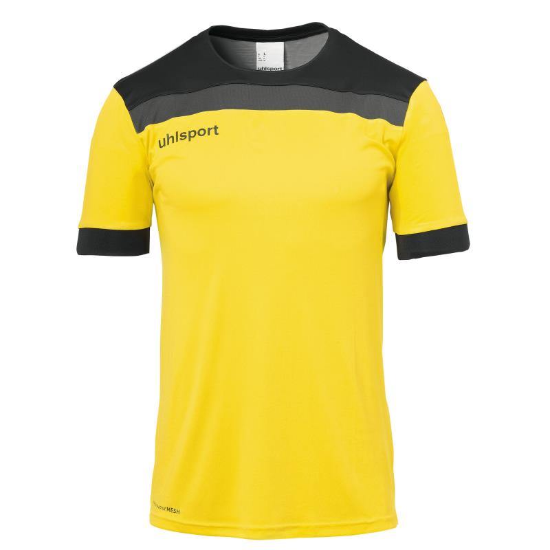 MAILLOT FOOT UHLSPORT OFFENSE ADULTE ROUGE JAUNE NOIR GRIS pour