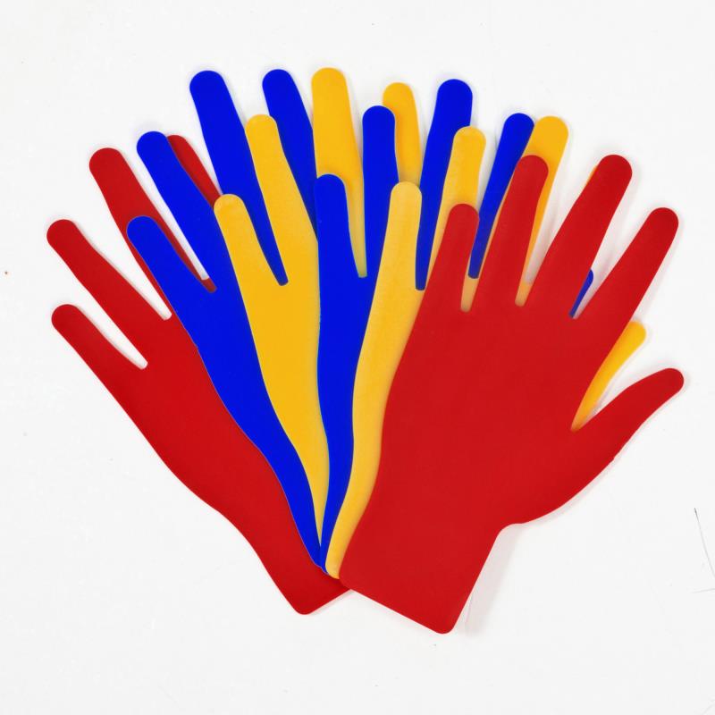 Lot de 6 empreintes main jaune - CSY PLASTIQUE