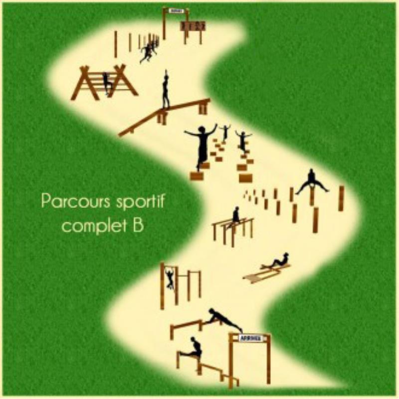 Parcours sportif complet b - Fitness Extérieur - LOISIRS AMENAGEMENTS- Clubs - Entreprises - Collectivités - Associations