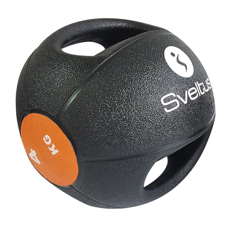 Medecine ball 4kg avec poignées - Barres, poids, disques, wall, etc... - Sveltus- Clubs - Entreprises - Collectivités - Associations