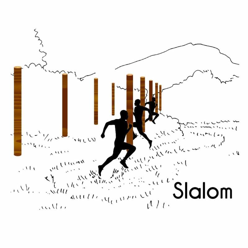 Le slalom - echauffement parcours de sante - Fitness Extérieur - LOISIRS AMENAGEMENTS- Clubs - Entreprises - Collectivités - Associations