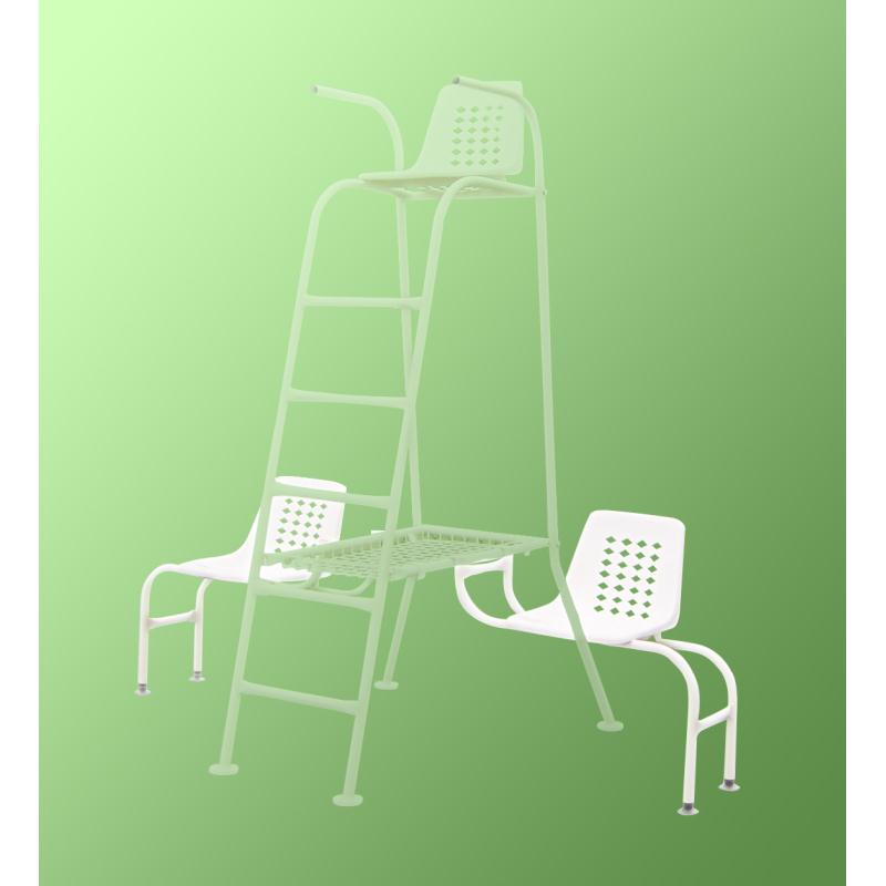 2 chaises tennis arbitre latérales acier - Tennis - METALUPLAST- Clubs - Entreprises - Collectivités - Associations