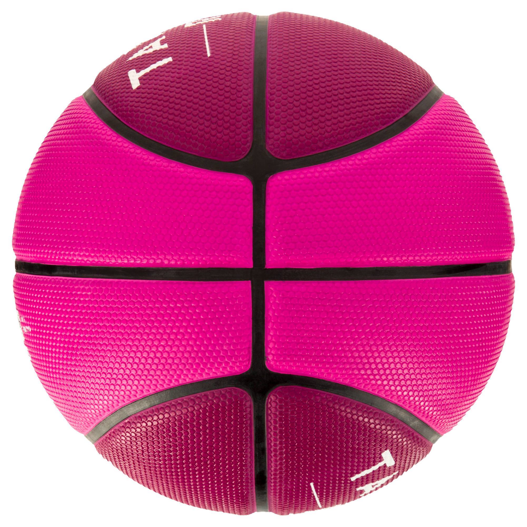 BALLON DE BASKET ENFANT TARMAK 300 TAILLE 5 ROSE. RÉSISTANT. JUSQU