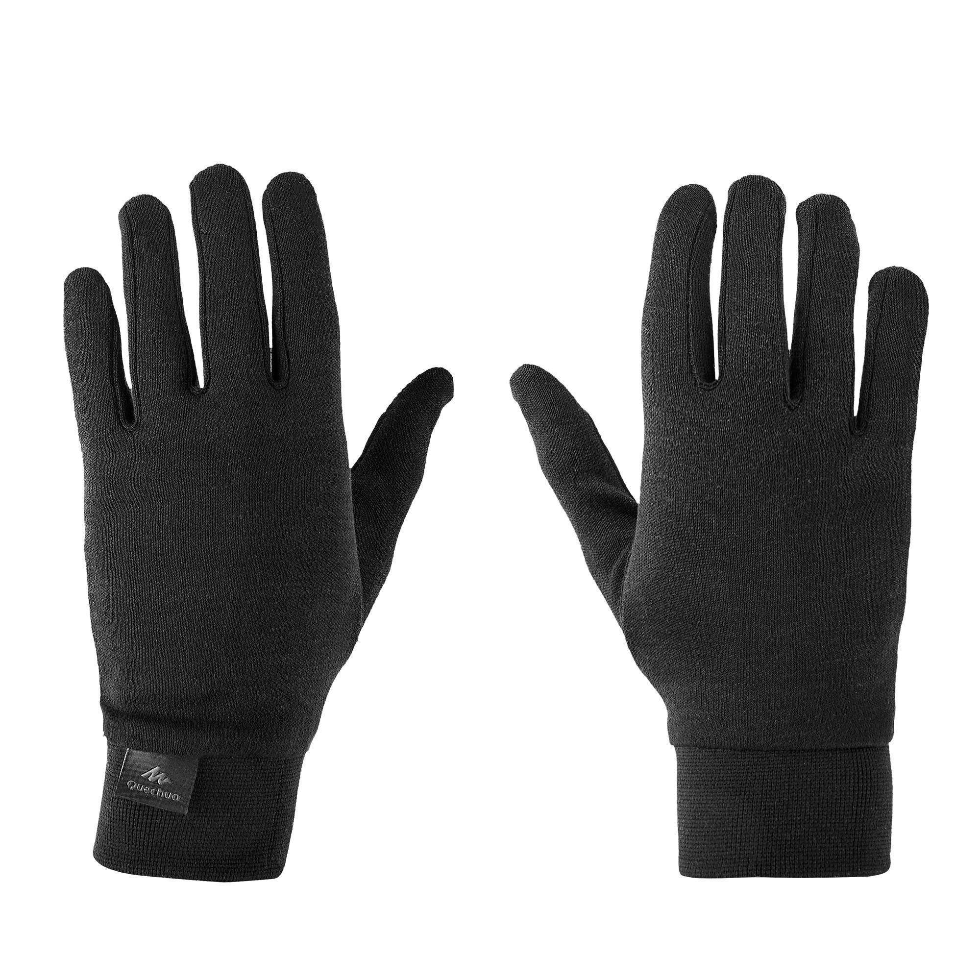 Sous-gants trekking montagne TREK 500 soie noir - Clubs & Collectivités