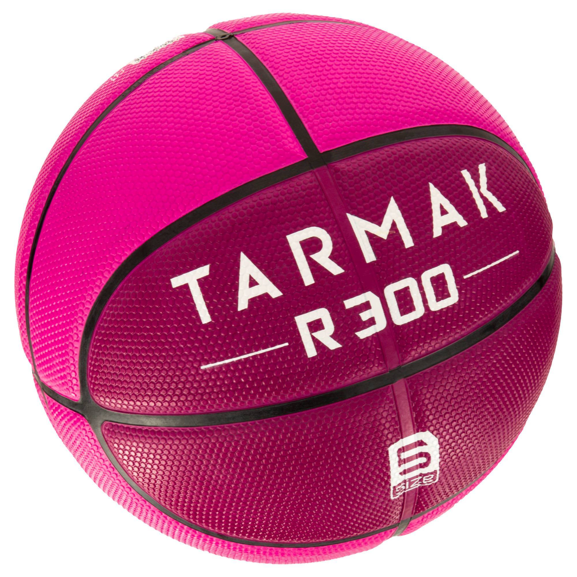 BALLON DE BASKET ENFANT TARMAK 300 TAILLE 5 ROSE. RÉSISTANT. JUSQU