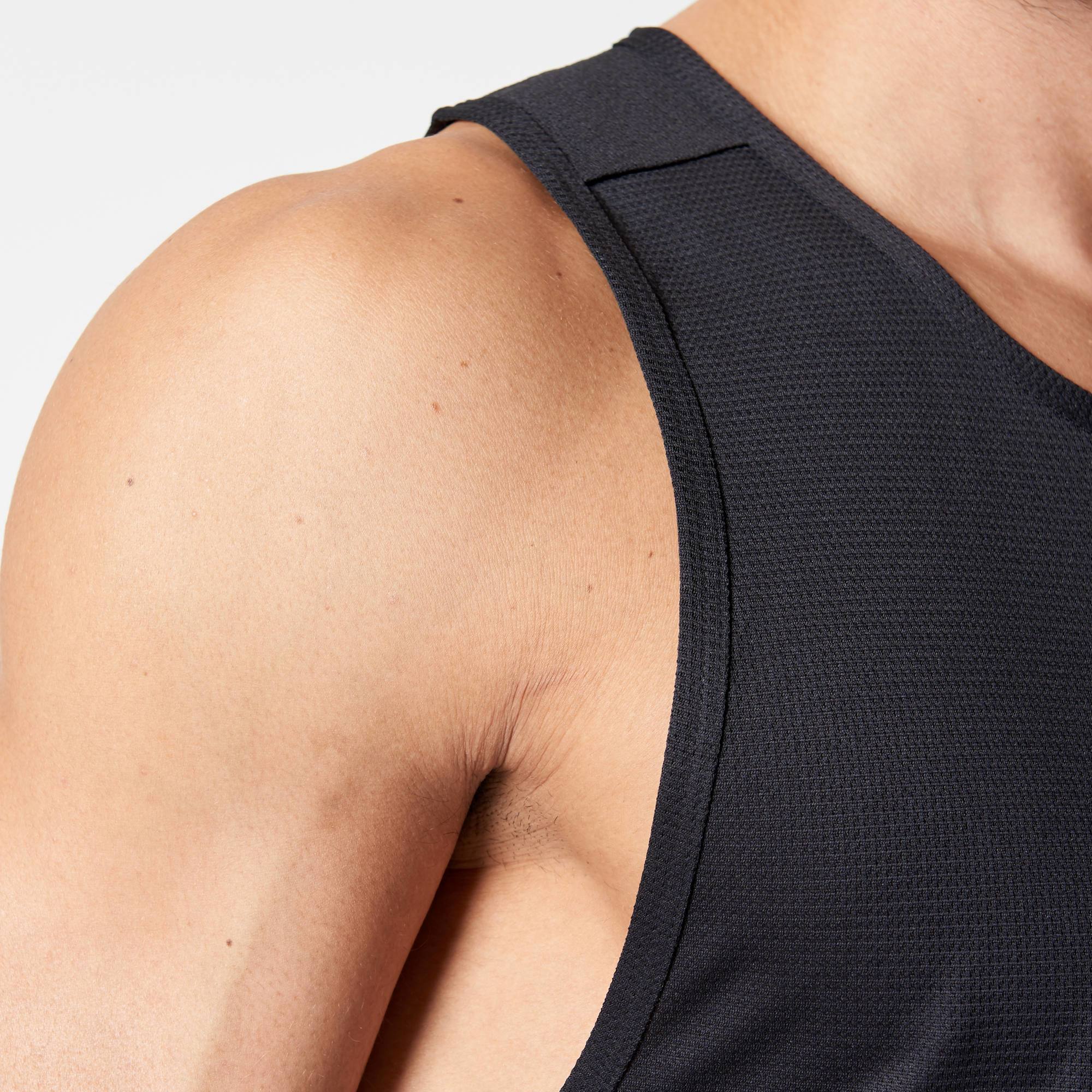 Débardeur dos nageur de fitness femme, vert fluo DOMYOS