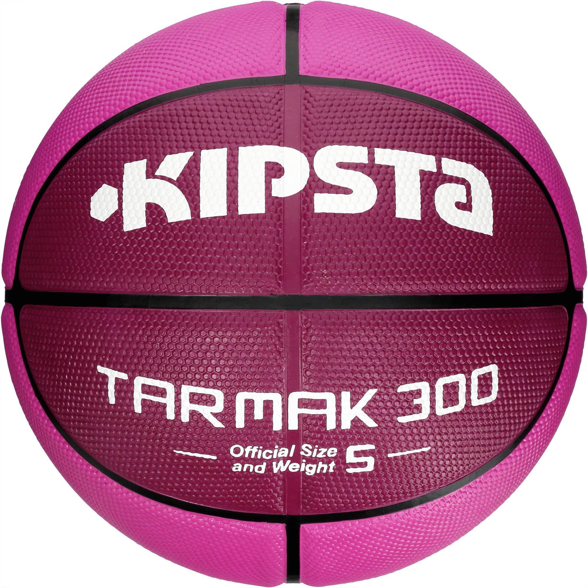 BALLON DE BASKET ENFANT TARMAK 300 TAILLE 5 ROSE. RÉSISTANT. JUSQU