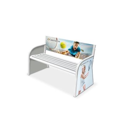 BANC CARRIGTON BLANC PERSONNALISABLE EN ACIER